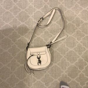Rebecca minkoff white/beige crossbody bag with black detailing